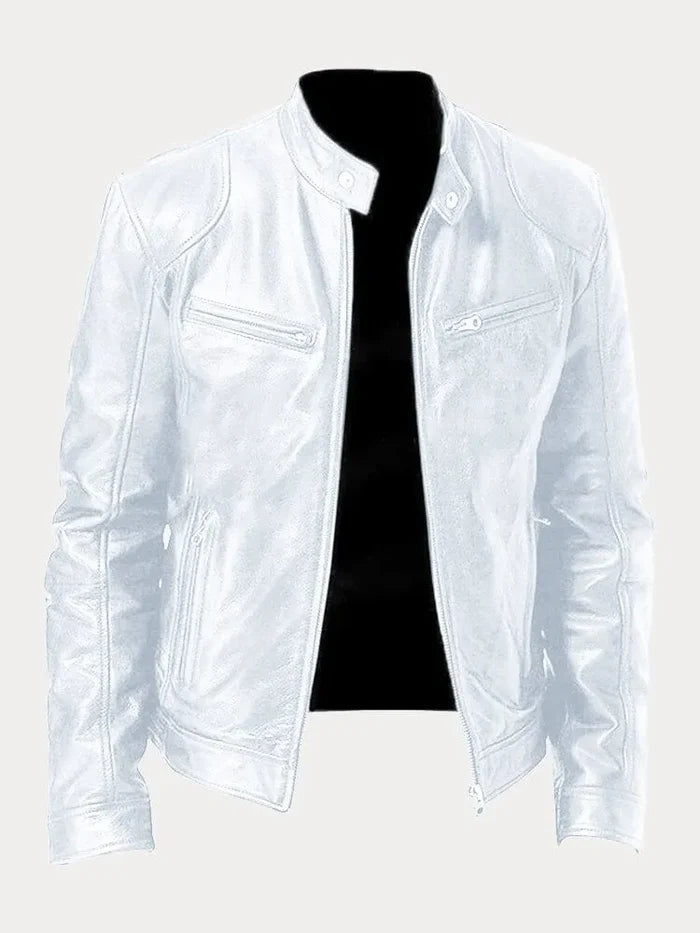 Men's Leather Jacket Black Genuine Leather Casual Bomber Coat 11