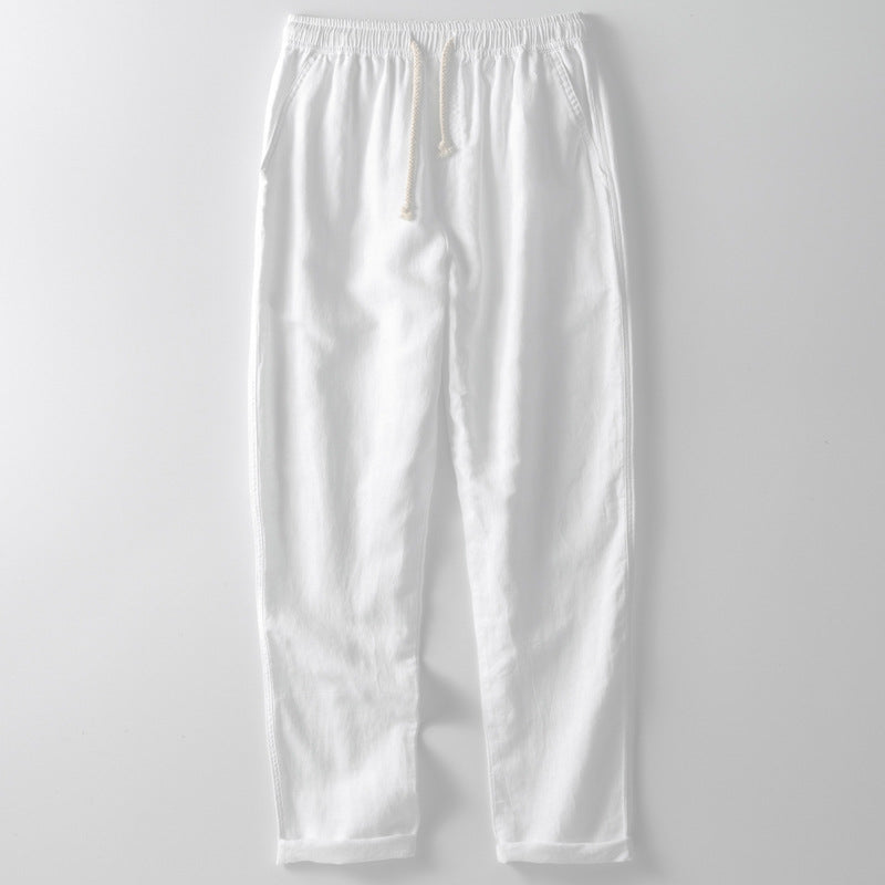 Men's Linen Pants Beige Lightweight Comfortable
