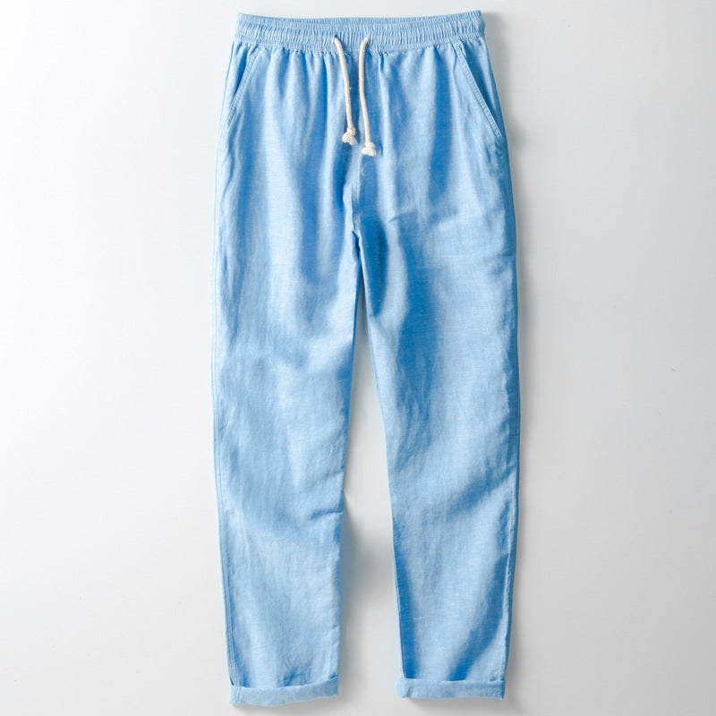 Men's Linen Pants Beige Lightweight Comfortable