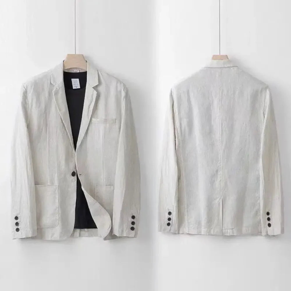 Men's Linen Set Beige 100% Linen