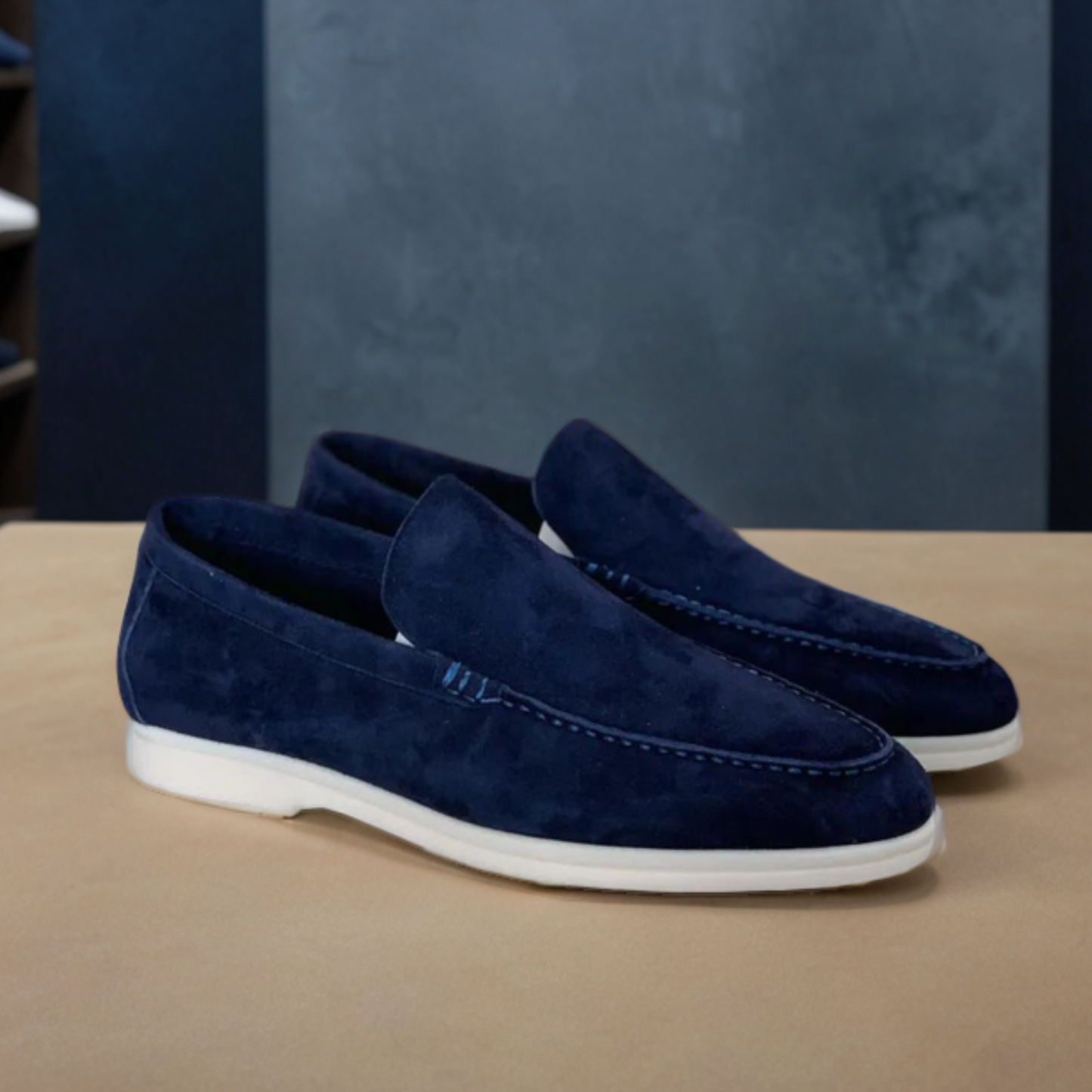 Men's Loafers Black Leather Casual Slip-On Shoes