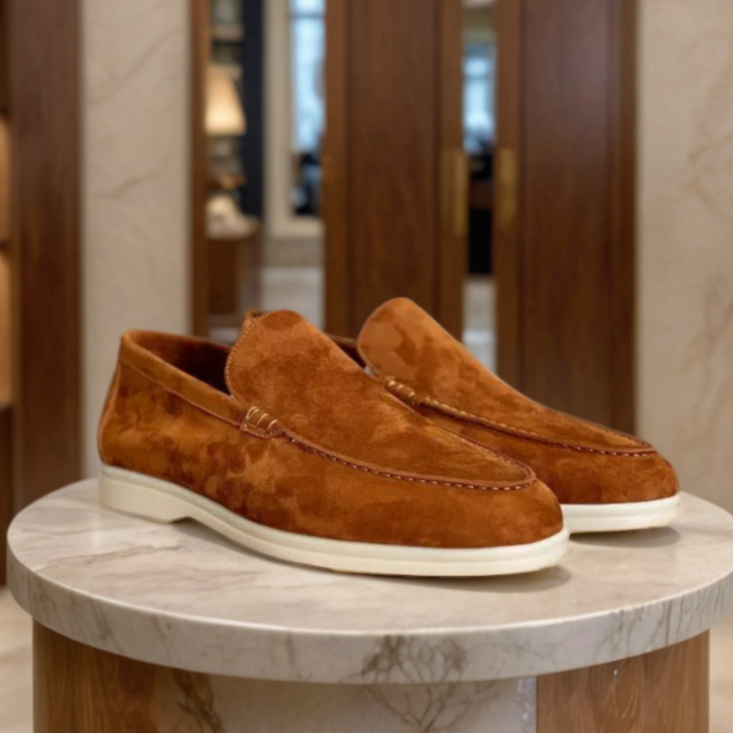 Men's Loafers Black Leather Casual Slip-On Shoes