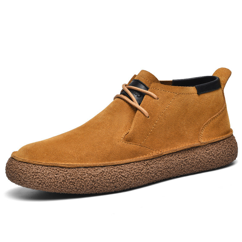 Men's Loafers Black Leather Mid-Top