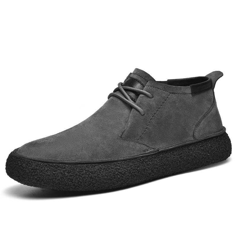 Men's Loafers Black Leather Mid-Top