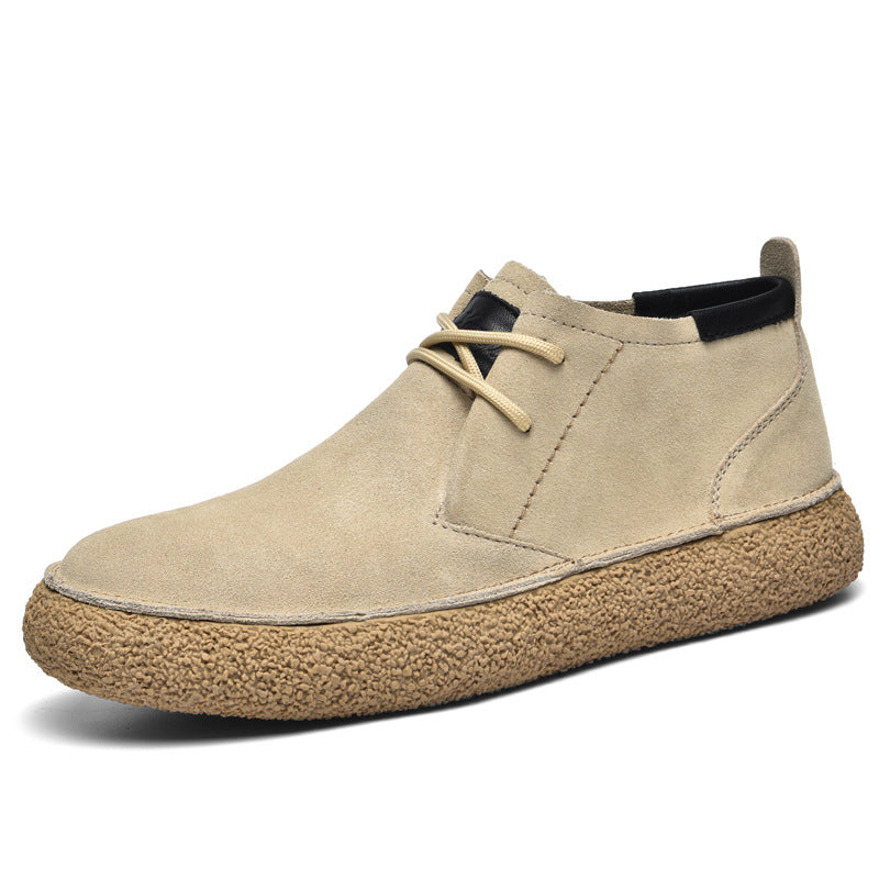 Men's Loafers Black Leather Mid-Top