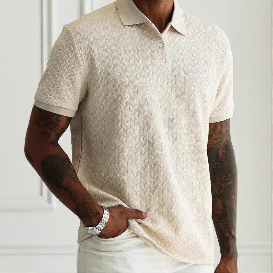 Men's Long Sleeve Polo Shirt Navy Cotton