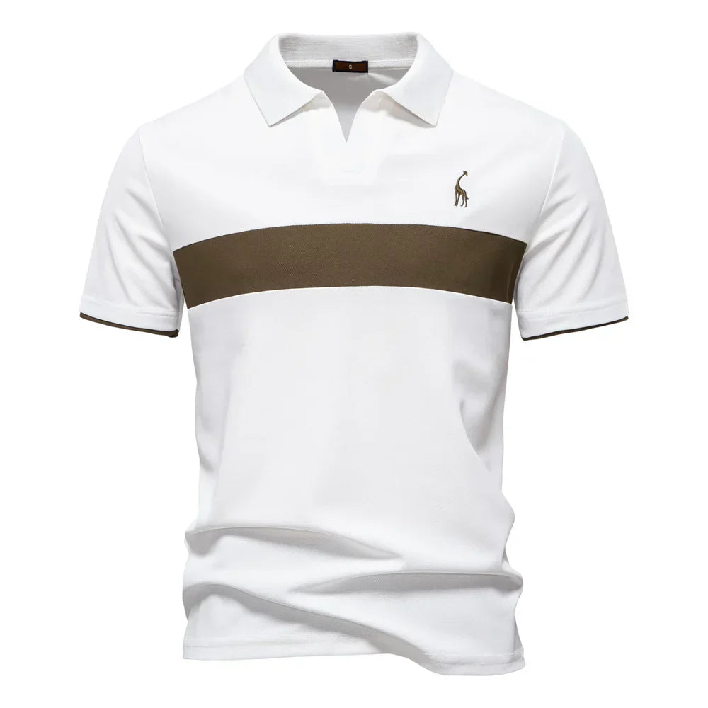 Men's Long Sleeve Polo Shirt Navy Cotton