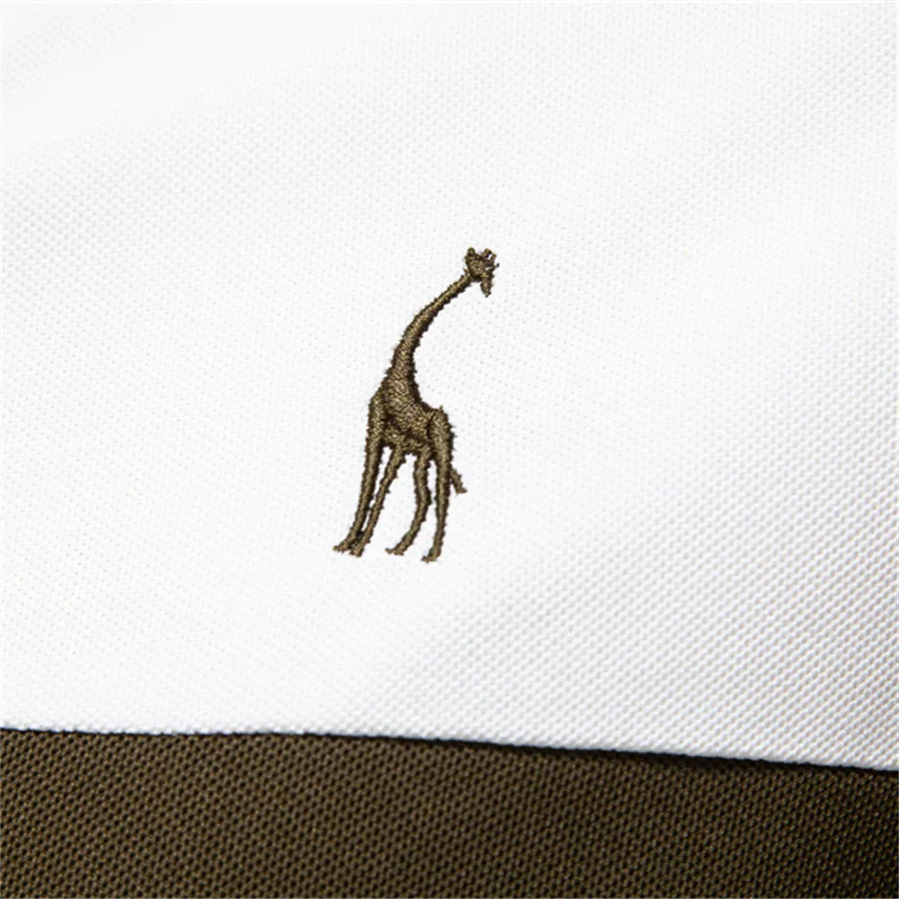 Men's Long Sleeve Polo Shirt Navy Cotton