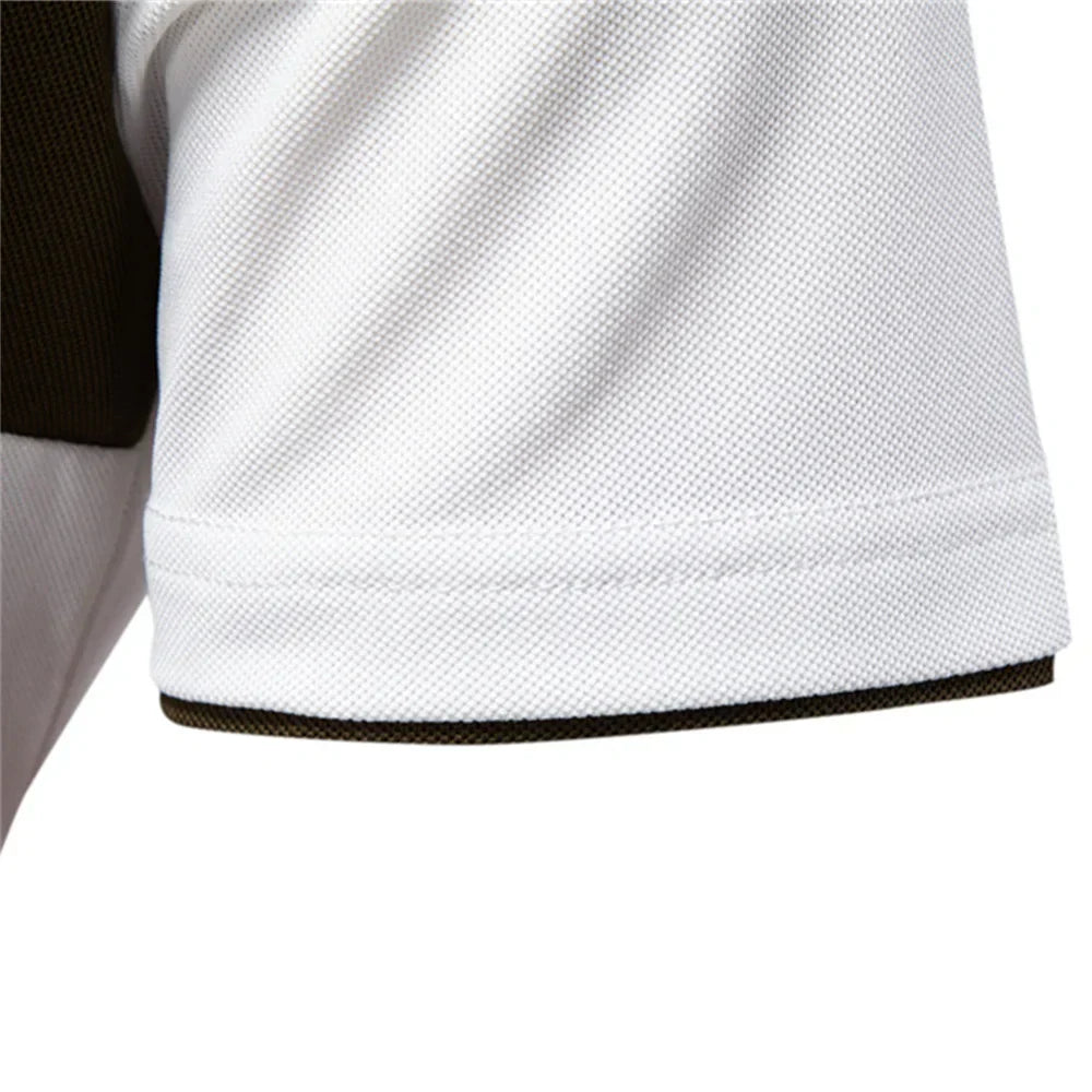 Men's Long Sleeve Polo Shirt Navy Cotton