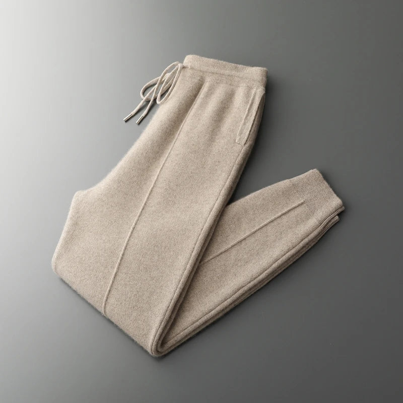 Men's Pants High-Waisted Warm Merino Wool Casual Business 10