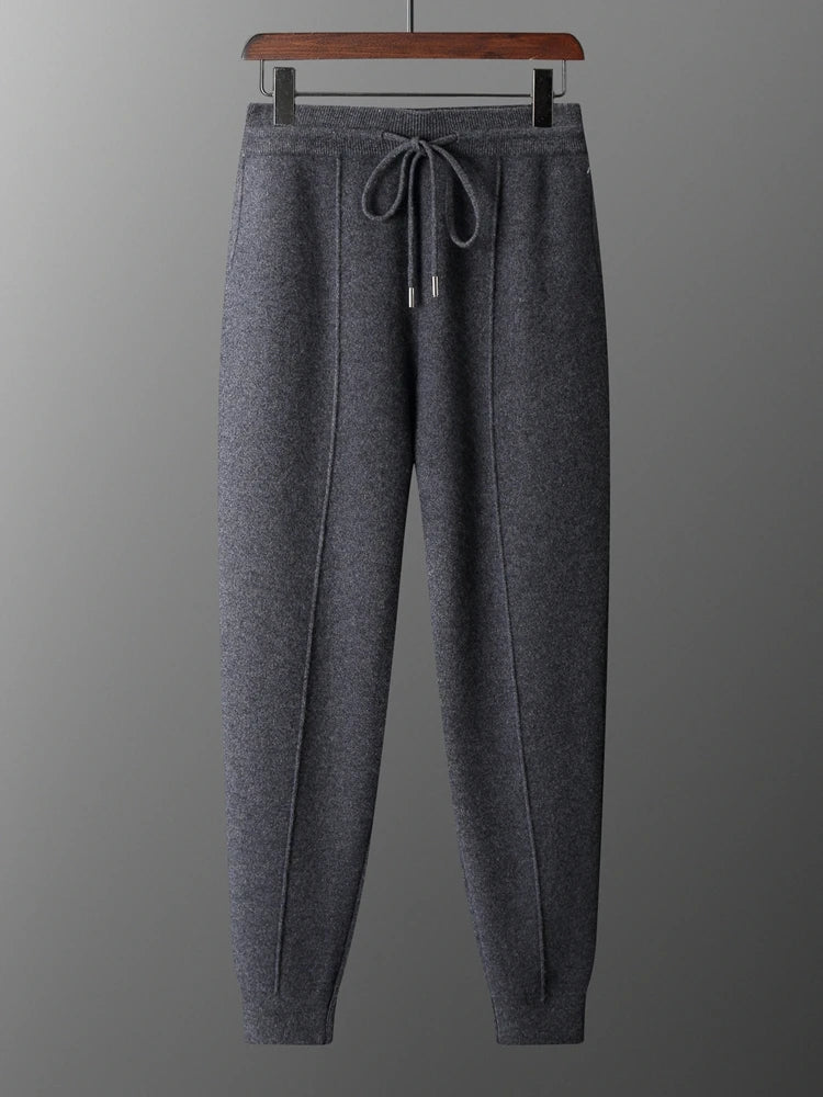Men's Pants High-Waisted Warm Merino Wool Casual Business 2