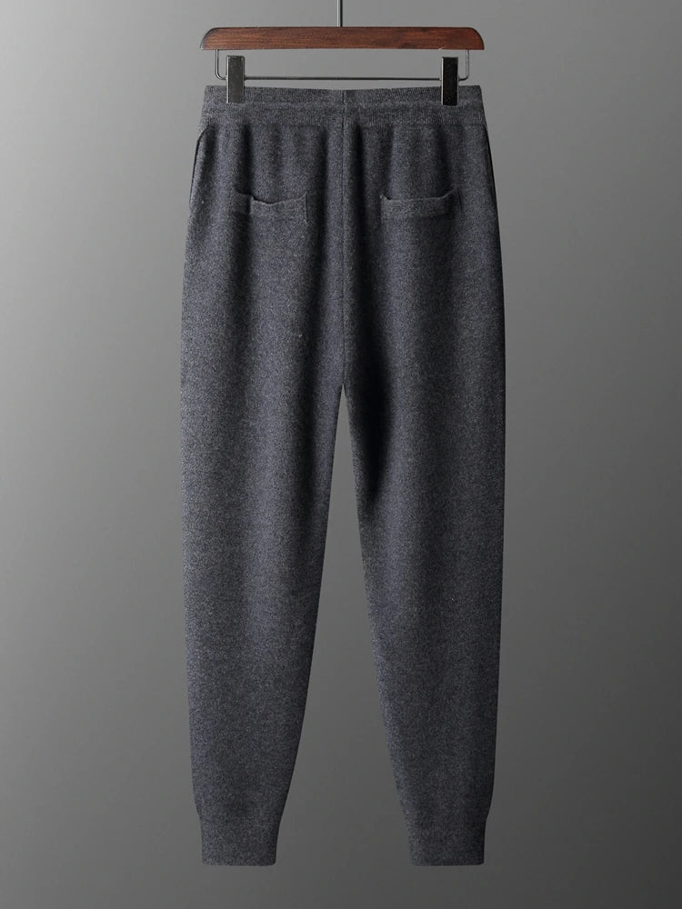 Men's Pants High-Waisted Warm Merino Wool Casual Business 3