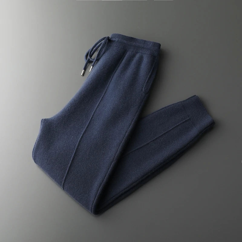 Men's Pants High-Waisted Warm Merino Wool Casual Business 6