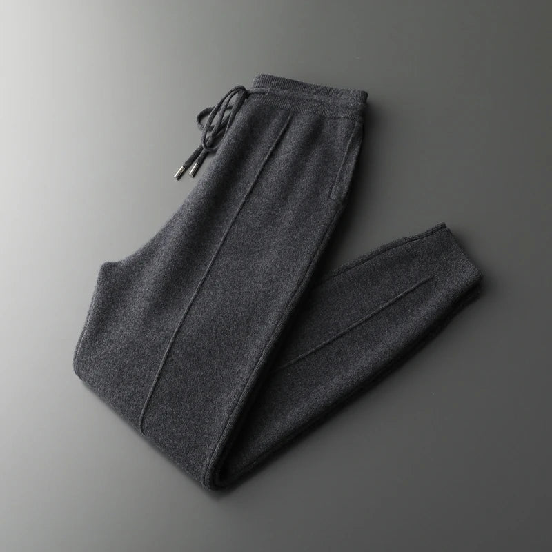 Men's Pants High-Waisted Warm Merino Wool Casual Business 7