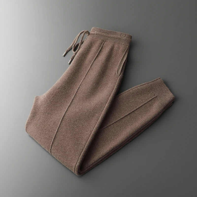 Men's Pants High-Waisted Warm Merino Wool Casual Business 9