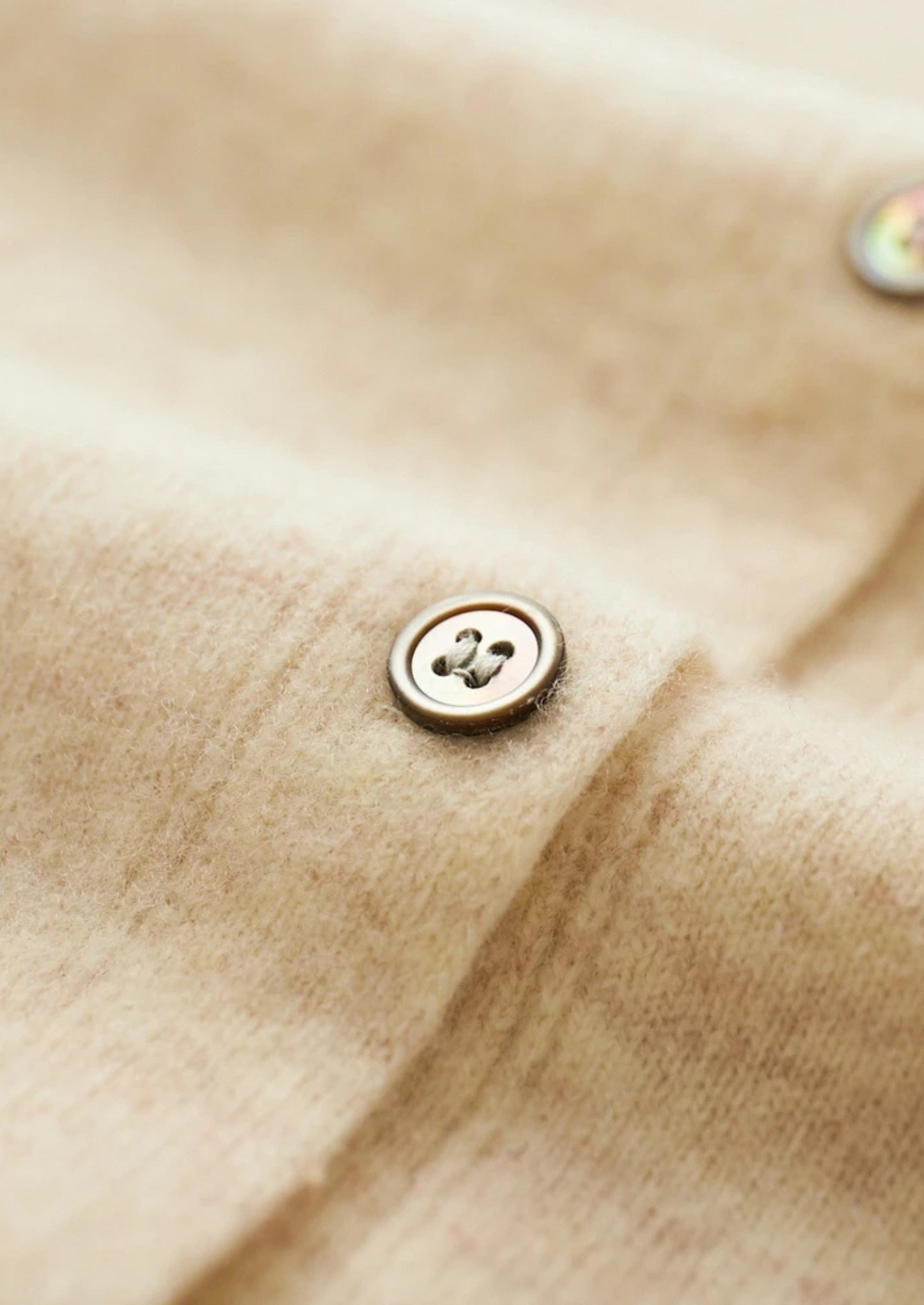 Men's Polo Cardigan Grey Extra-Fine Merino Wool