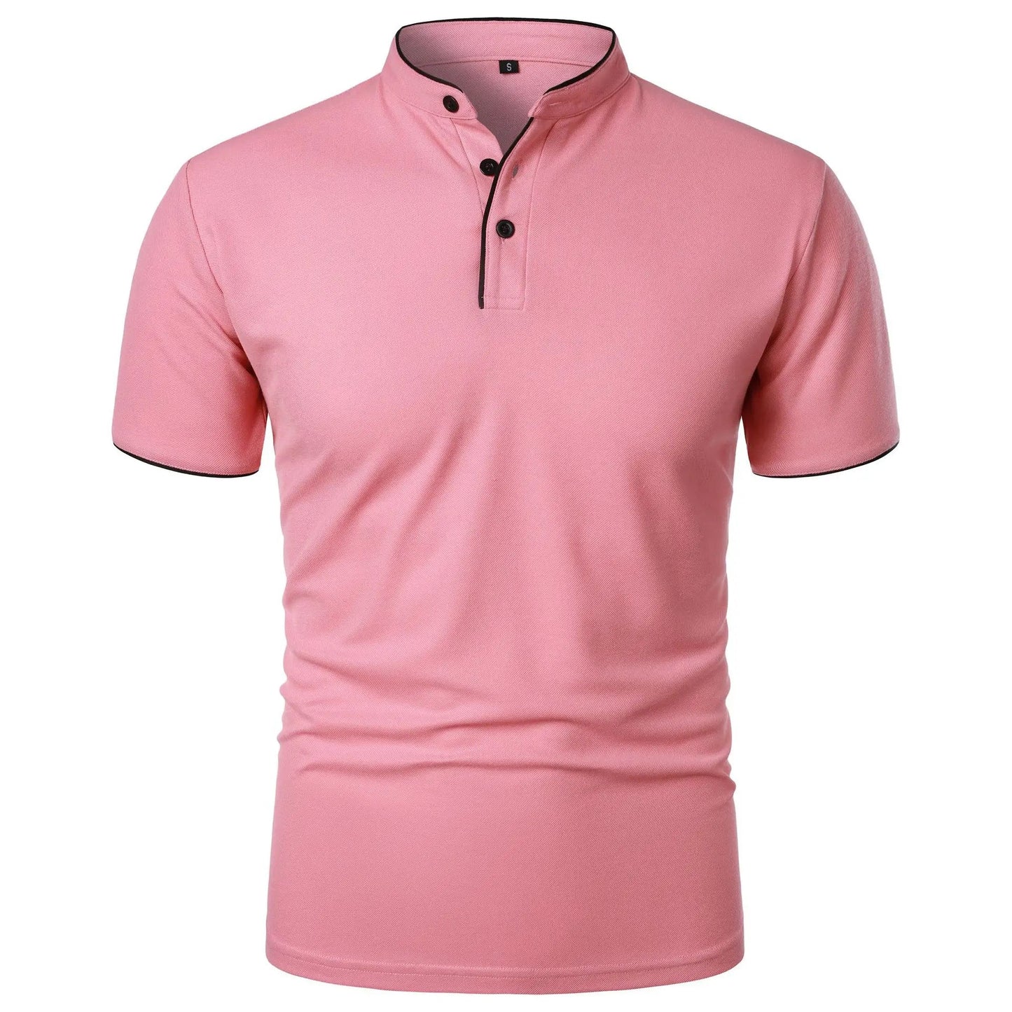 Men's Polo Shirt Black Stretch Cotton Casual Slim Fit