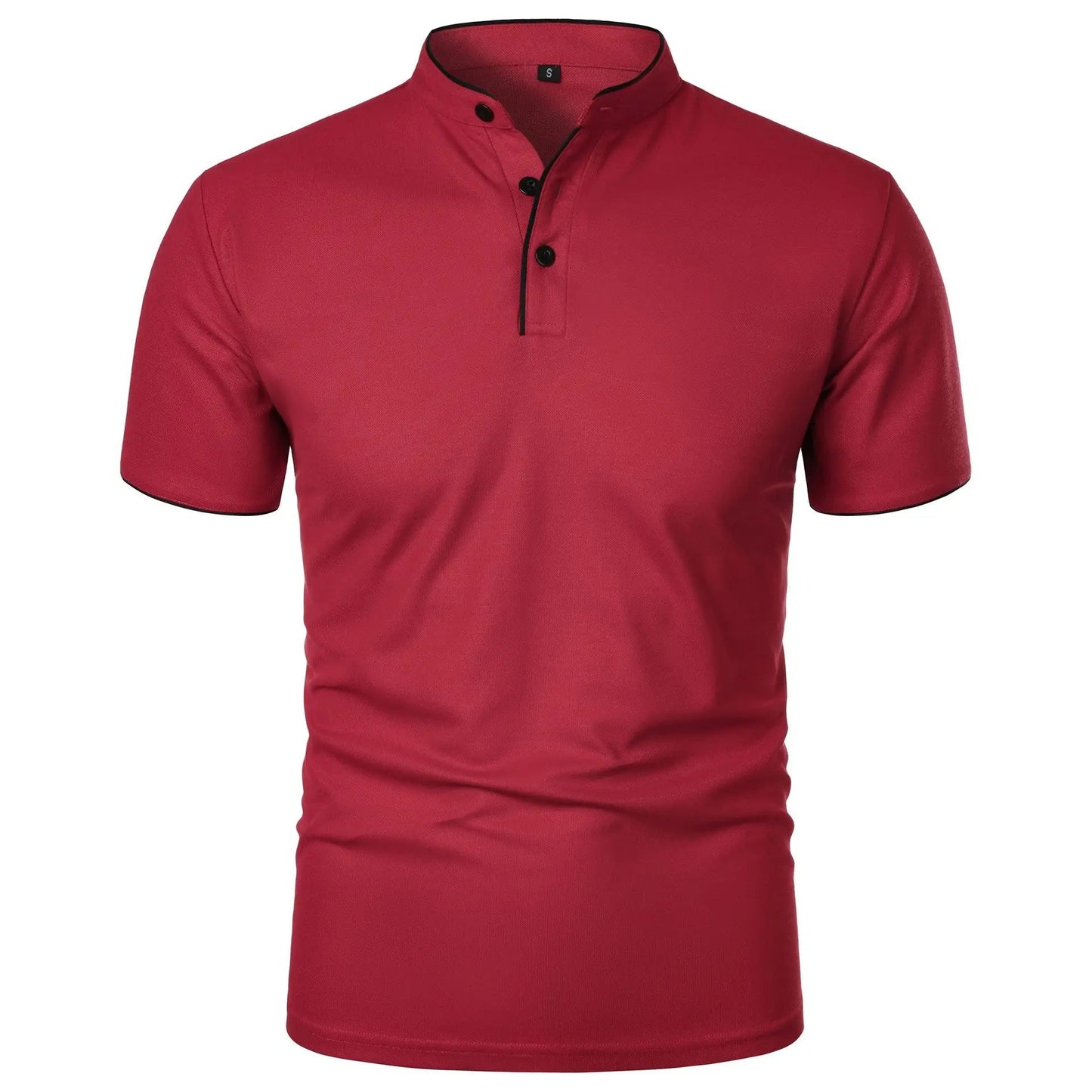 Men's Polo Shirt Black Stretch Cotton Casual Slim Fit
