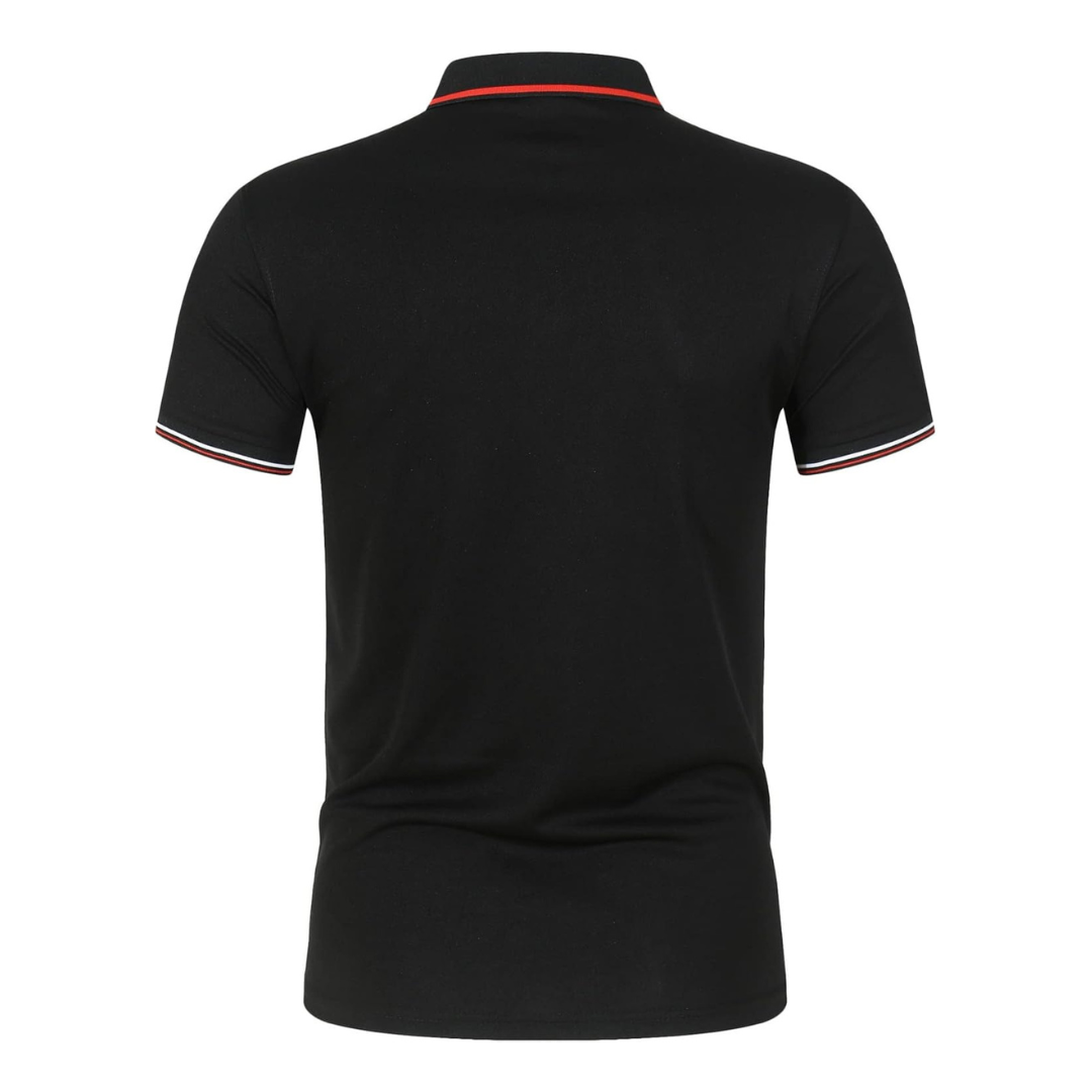 Men's Polo Shirt Blue Cotton Blend