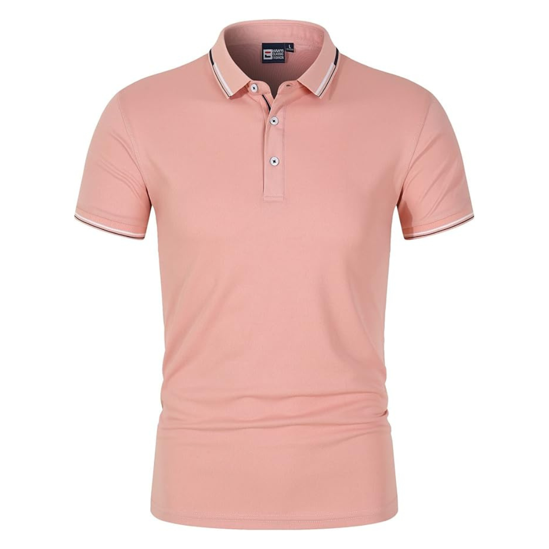 Men's Polo Shirt Blue Cotton Blend