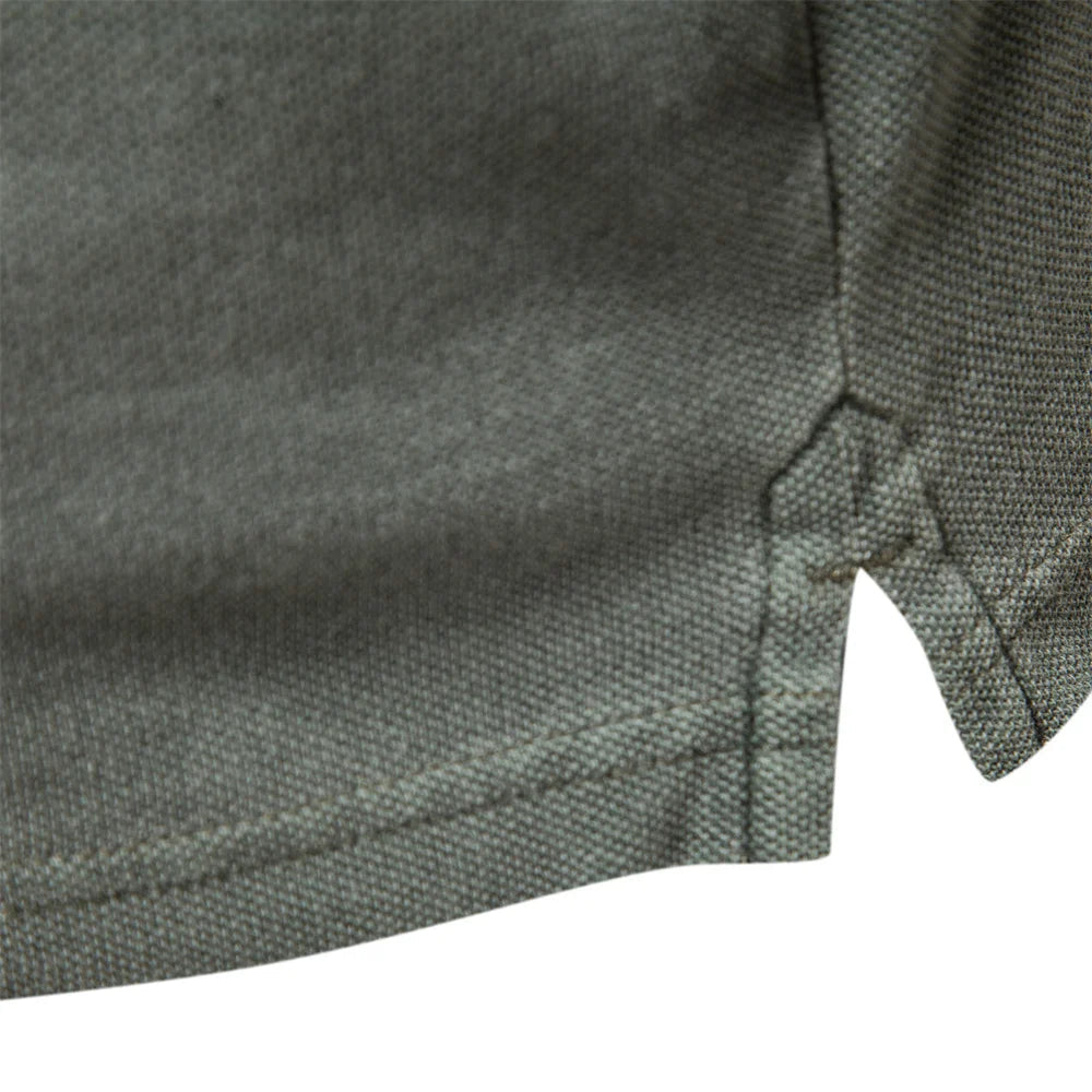 Men's Polo Shirt Blue Cotton Blend Relaxed Fit