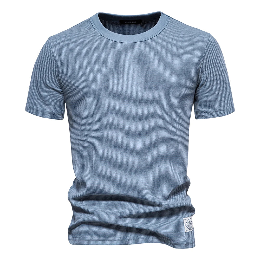 Men's Polo Shirt Light Blue Breathable Fabric