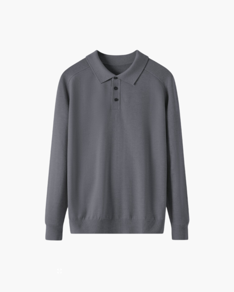 Men's Polo Shirt Navy 100% Wool 3