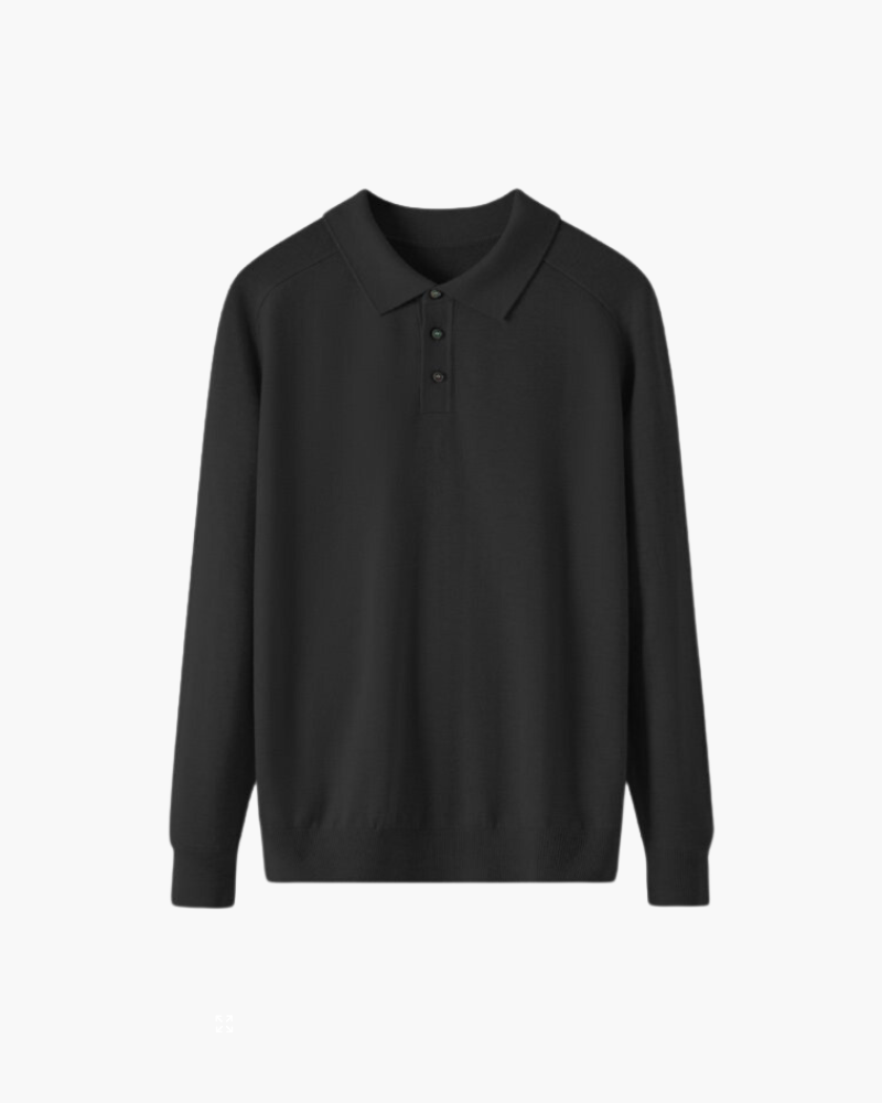 Men's Polo Shirt Navy 100% Wool 5