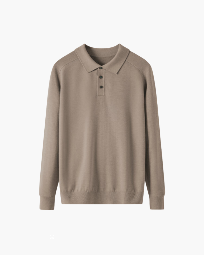 Men's Polo Shirt Navy 100% Wool 8