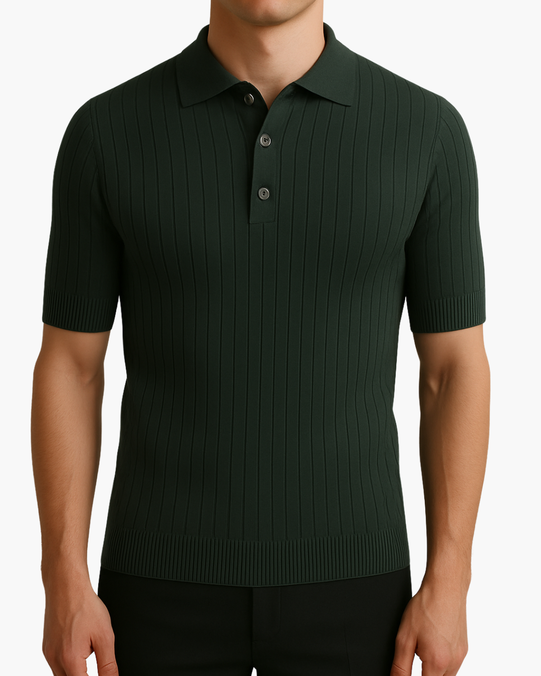 Men's Polo Shirt Navy Blue Knit Cotton 1