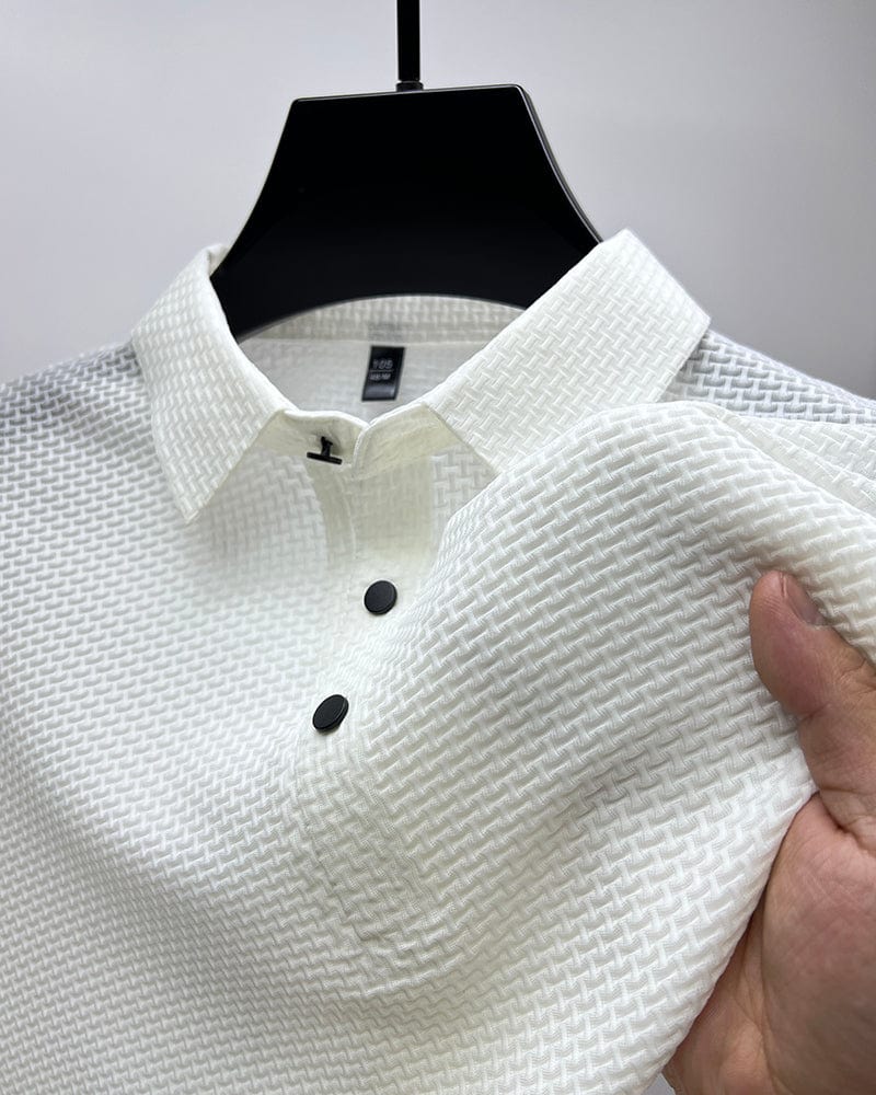 Men's Polo Shirt Navy Piqué Cotton 2