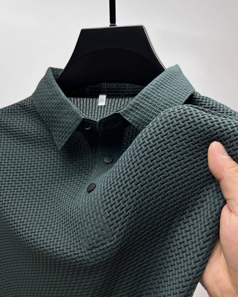 Men's Polo Shirt Navy Piqué Cotton 3