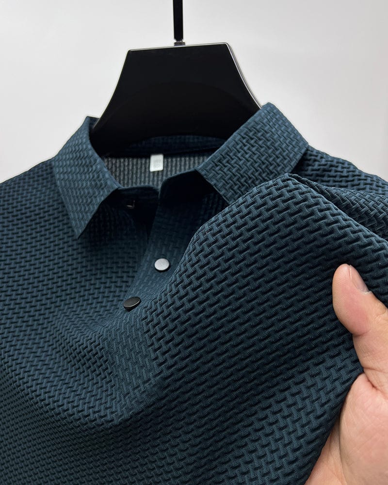 Men's Polo Shirt Navy Piqué Cotton 4
