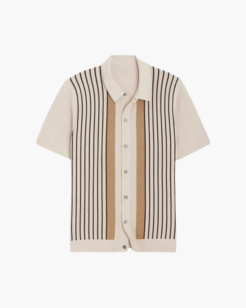 Men's Polo Shirt Striped Lightweight Cotton 0