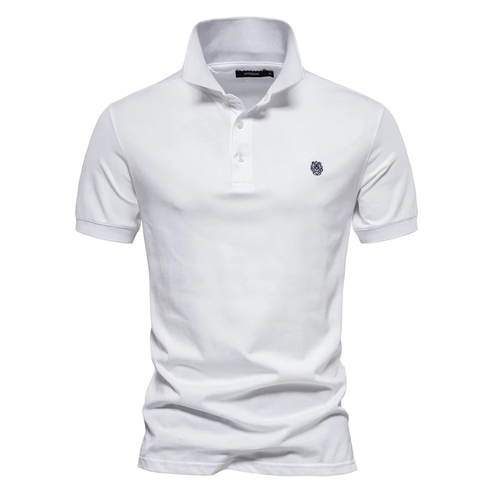 Men's Polo Shirt White 100% Cotton