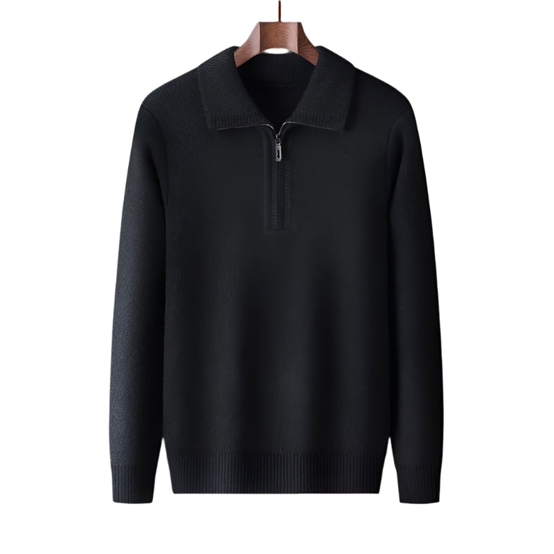 Men's Quarter-Zip Sweater Beige 100% Cashmere