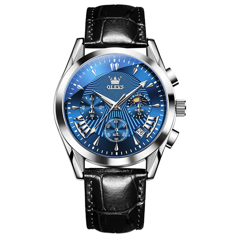 Men's Quartz Watch – Moon Phase Display