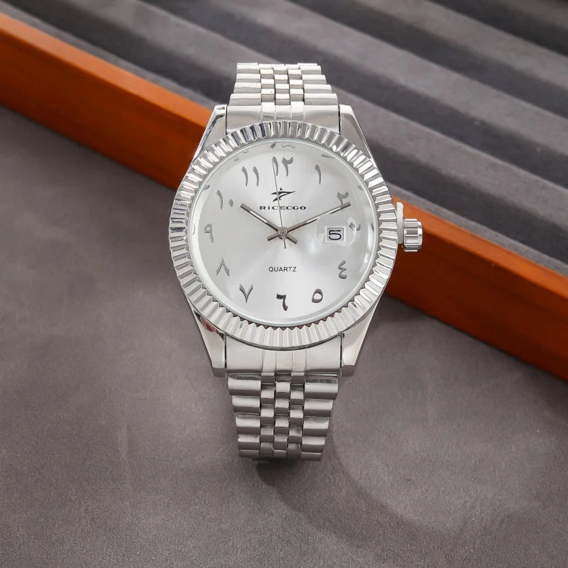 Men's Quartz Watch with Stainless Steel Band – Classic Casual and Sport Design 42mm Case