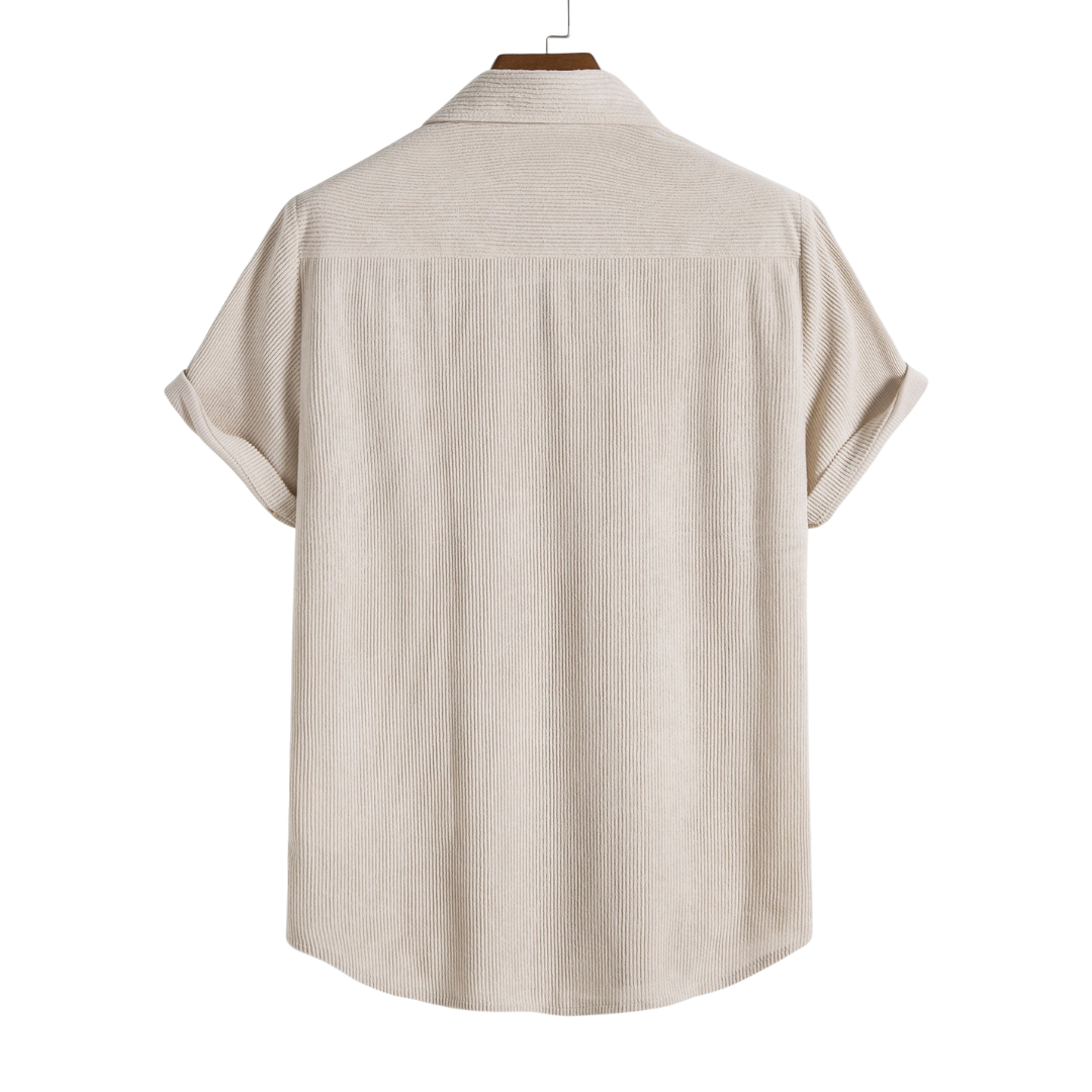 Men's Short Sleeve Shirt White Lightweight Cotton