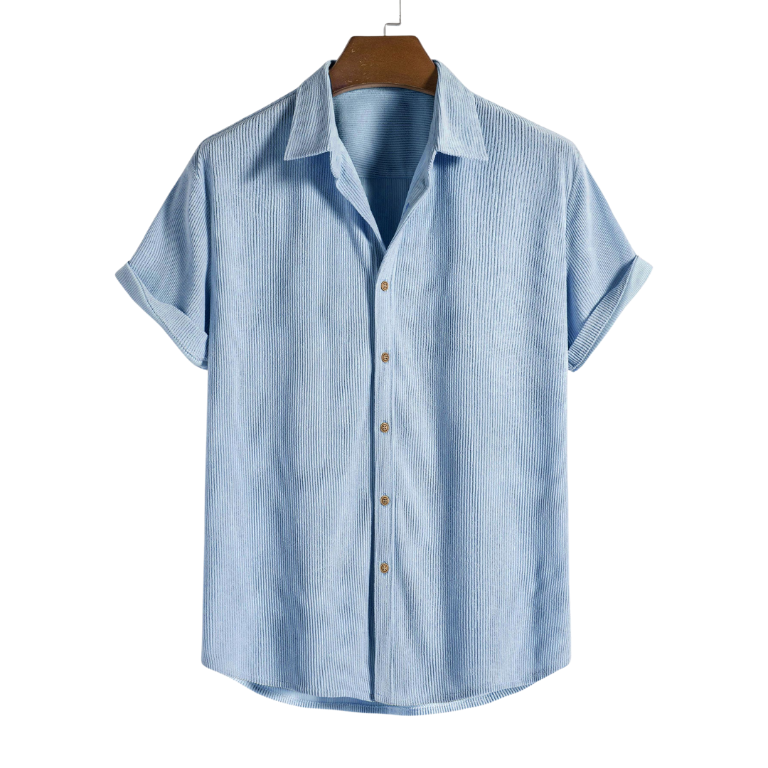 Men's Short Sleeve Shirt White Lightweight Cotton