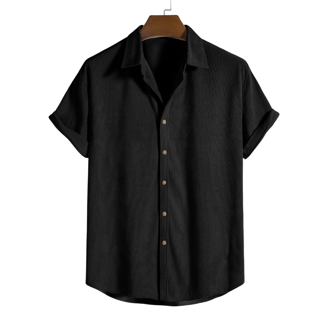 Men's Short Sleeve Shirt White Lightweight Cotton