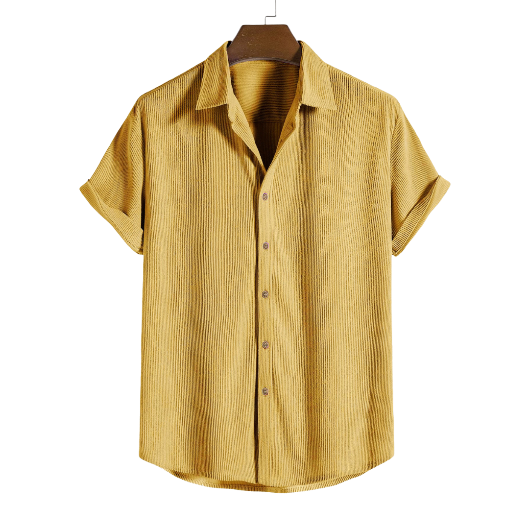 Men's Short Sleeve Shirt White Lightweight Cotton