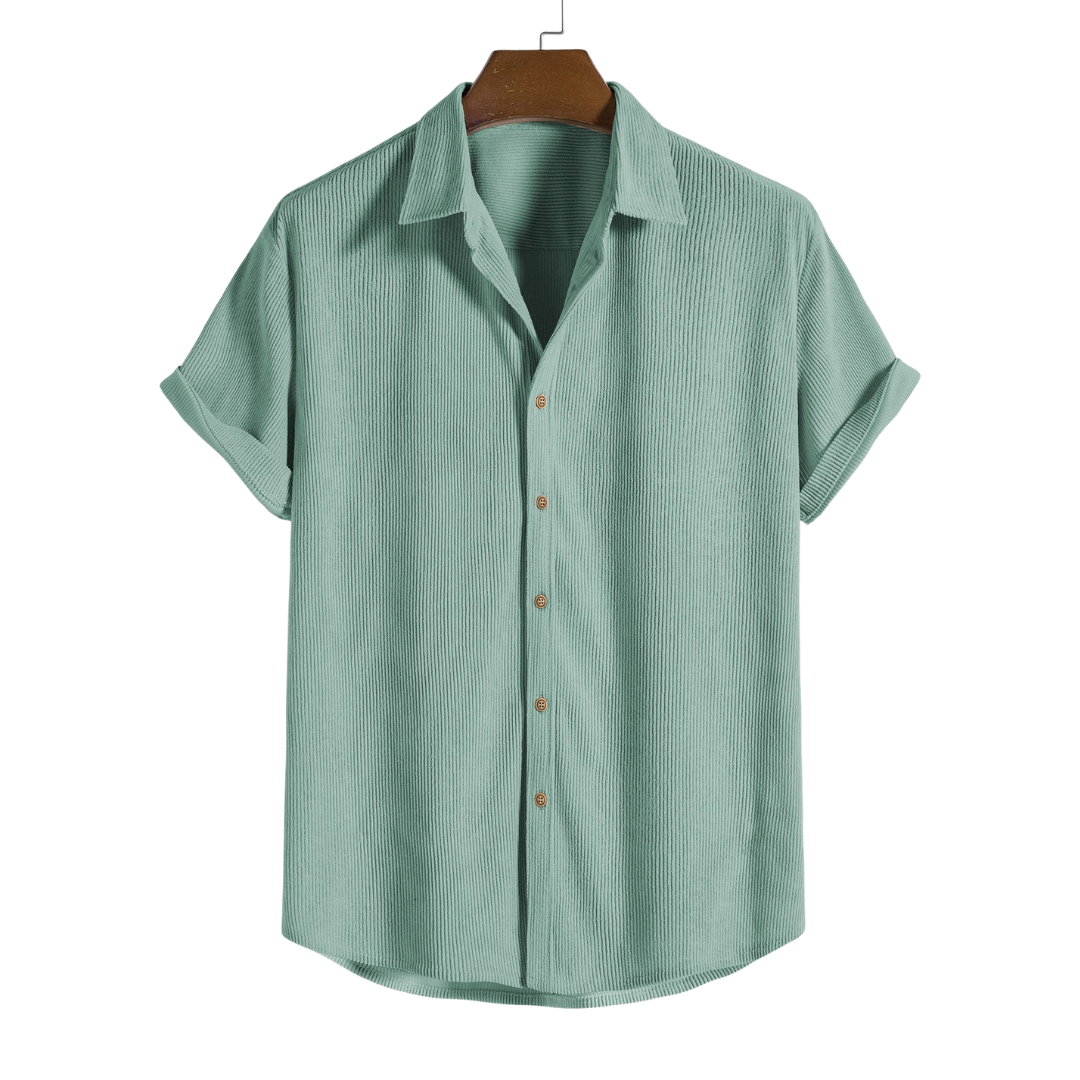 Men's Short Sleeve Shirt White Lightweight Cotton