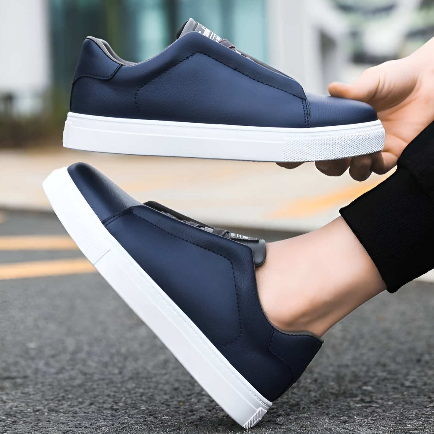 Men's Sneakers Black Eco-Friendly Material
