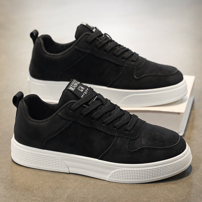Men's Sneakers Black Rubber Low-Top