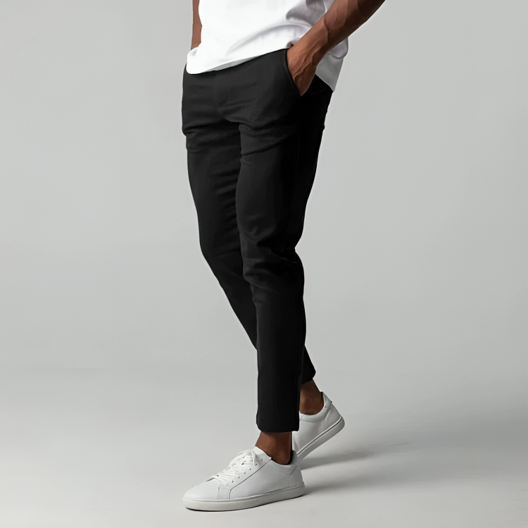 Men's Stretch Chino Pants Beige Cotton 3