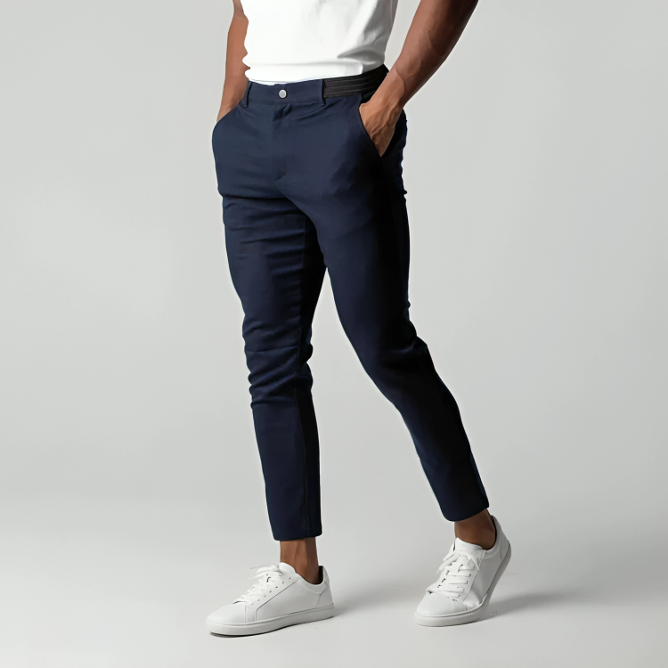 Men's Stretch Chino Pants Beige Cotton 4