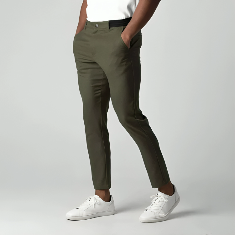 Men's Stretch Chino Pants Beige Cotton 6