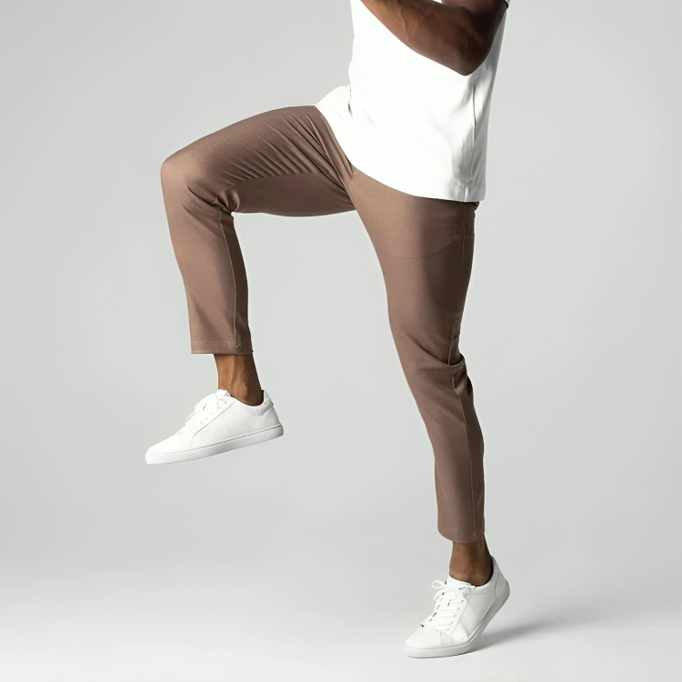 Men's Stretch Chino Pants Beige Cotton 7