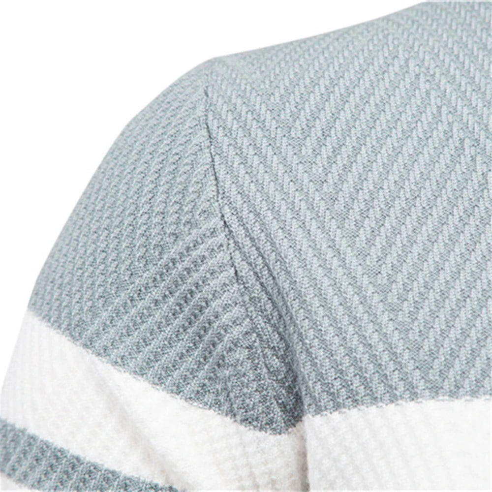 Men's Sweater Blue Striped Cotton Slim Fit 2